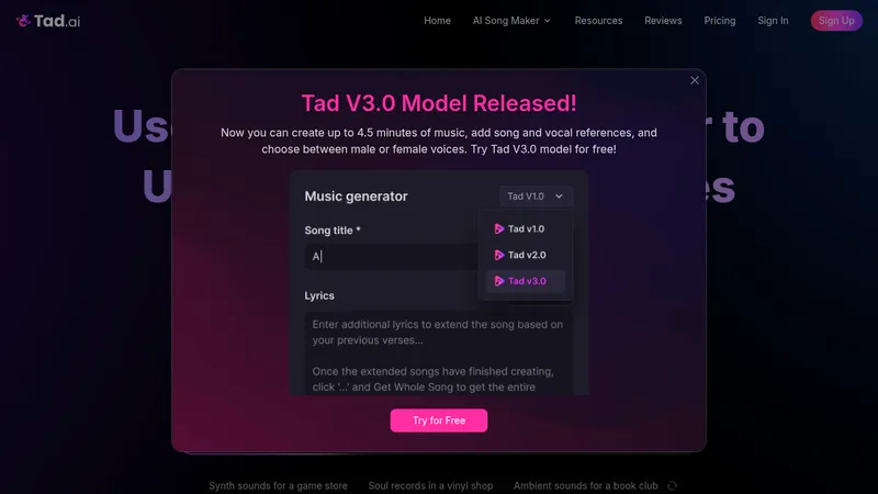 tad ai website
