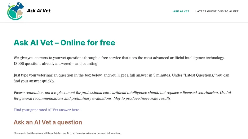 ask ai vet website