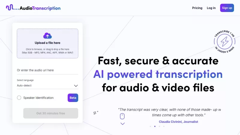 AudioTranscription.ai screenshot