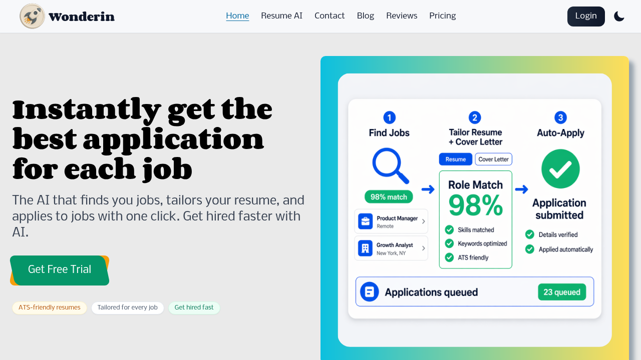 wonderin ai website
