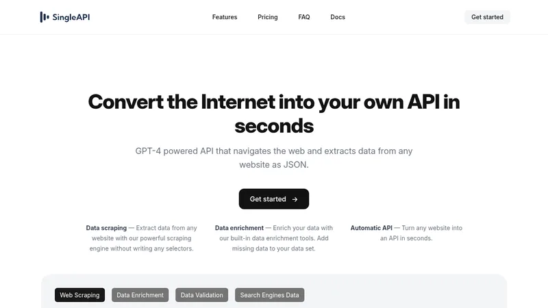 singleapi website