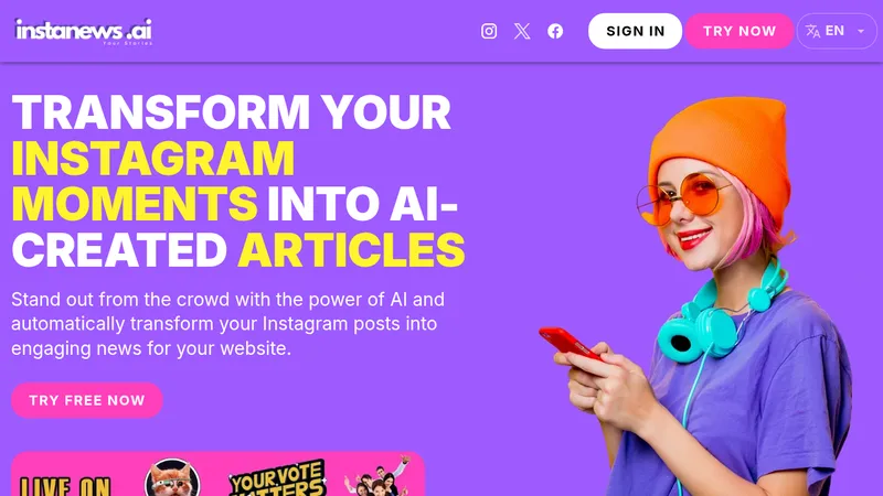 instanews.ai website