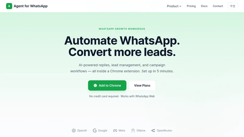 agent for whatsapp website