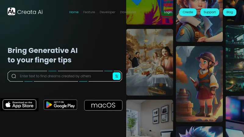 creata ai website
