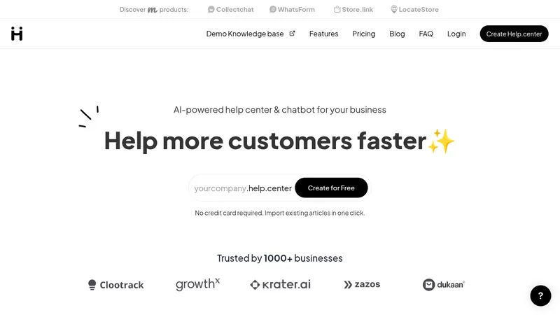 help.center website