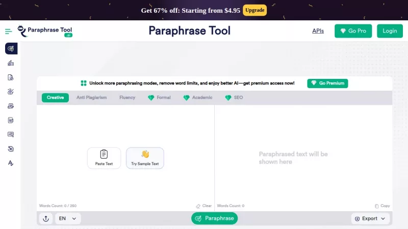 Paraphrase Tool screenshot