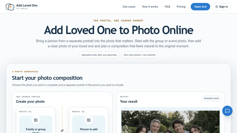 add loved one to photo website
