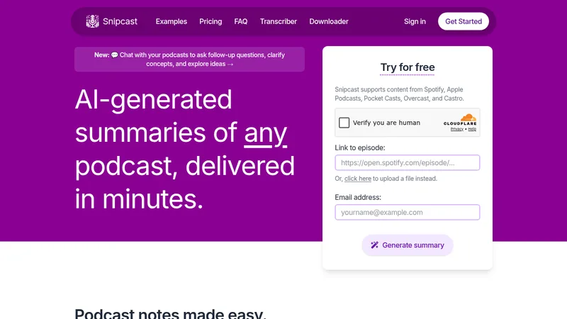 snipcast website