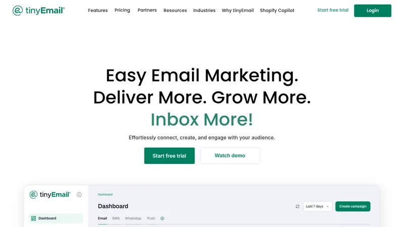 tinyemail website