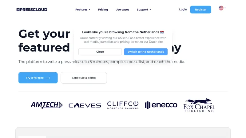 presscloud website