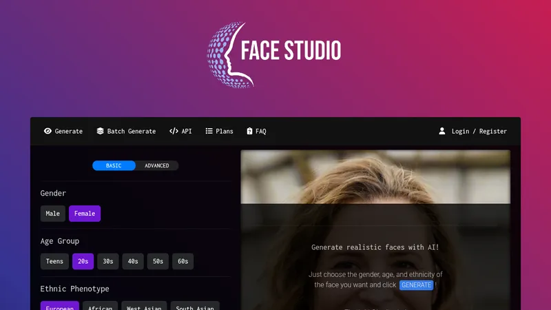face studio website
