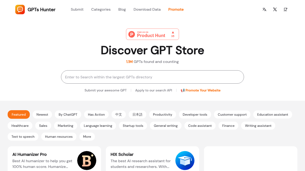 gpts hunter website