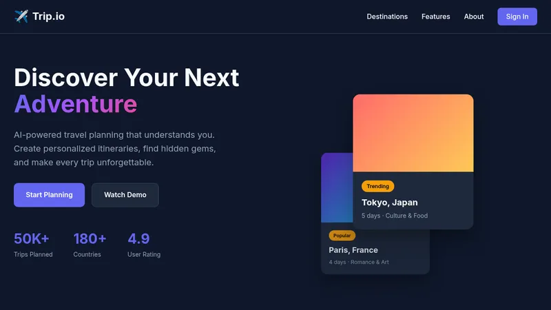trip.io website