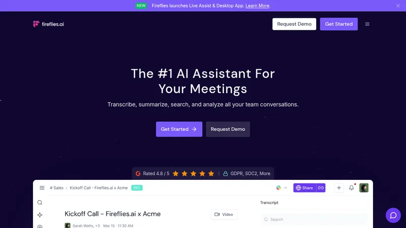 fireflies.ai website