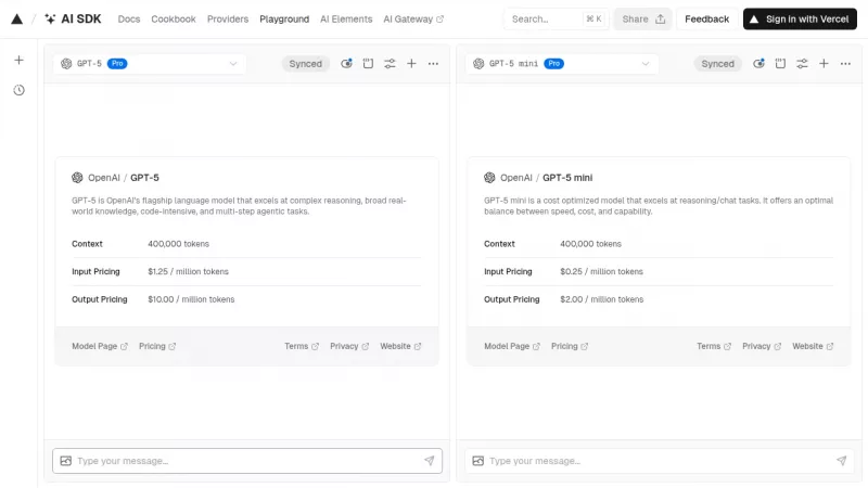 AI Playground screenshot