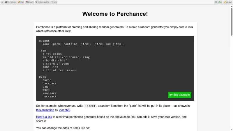 perchance website