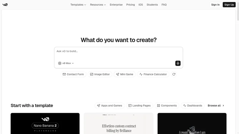 v0 website