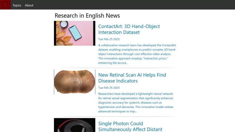 Research in English News screenshot