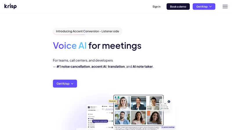 krisp ai meeting assistant website