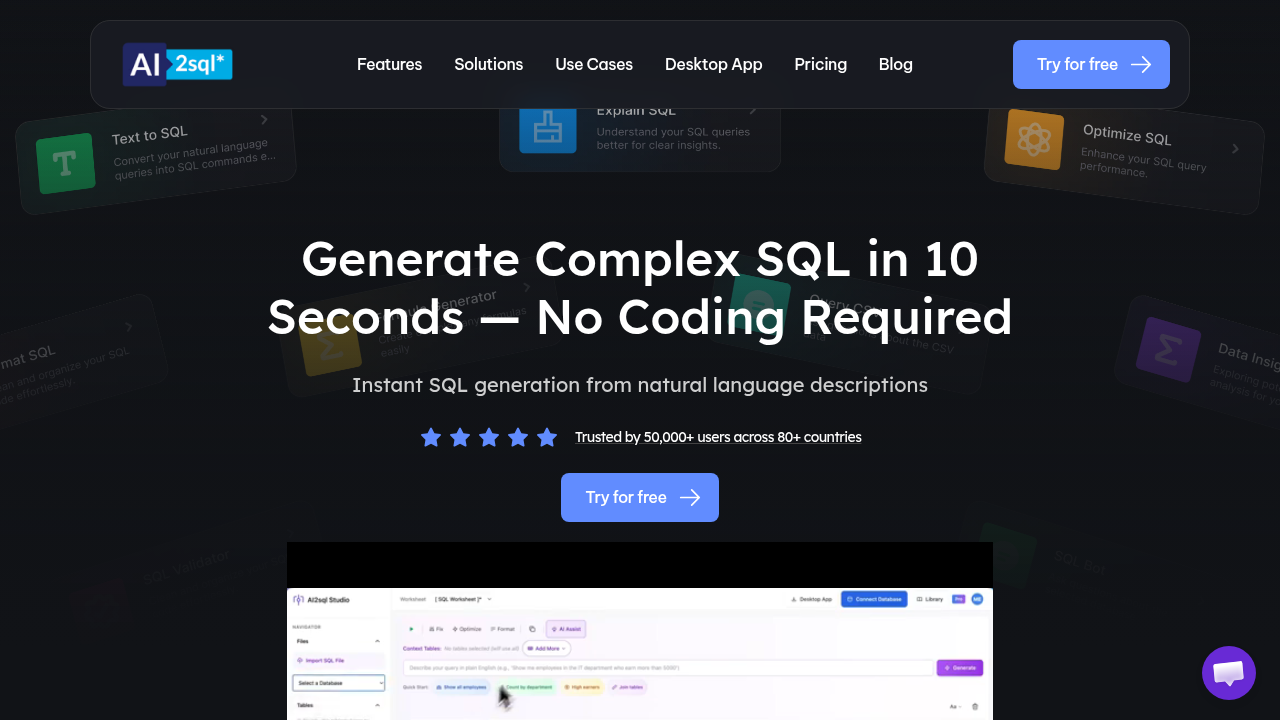 ai2sql website