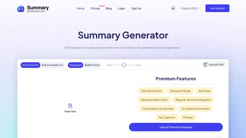 summarygenerator website
