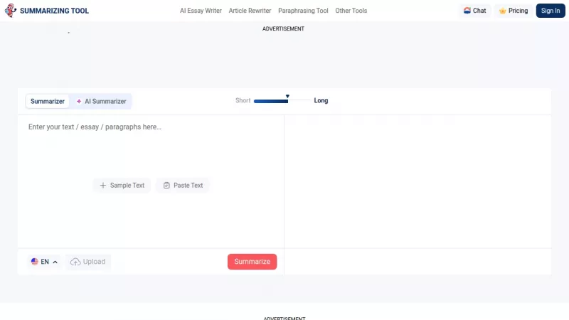 Summarizing Tool screenshot