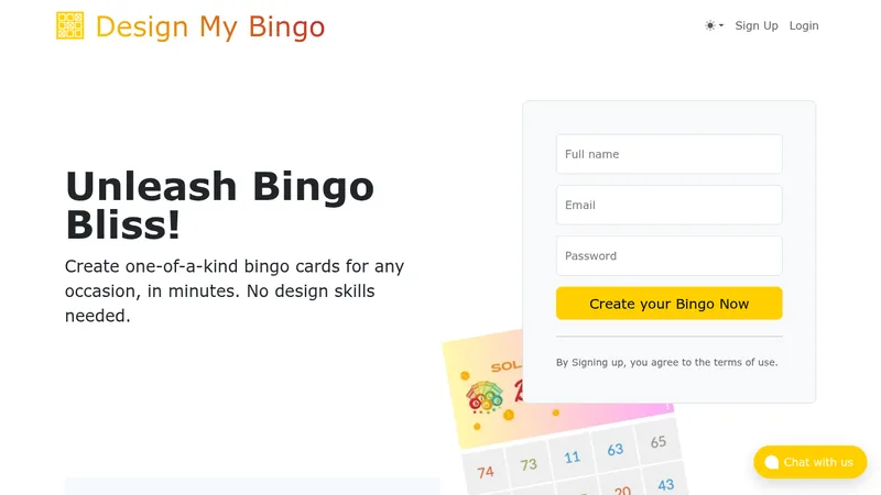 design my bingo website