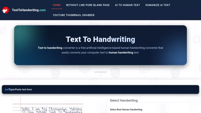 Text to Handwriting screenshot