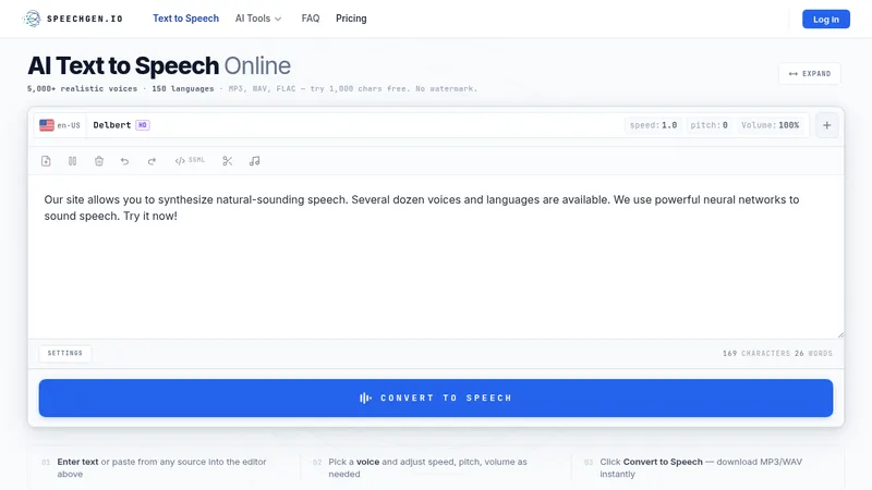 speechgen.io website