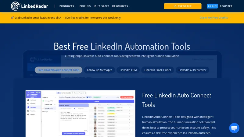 linkedradar website