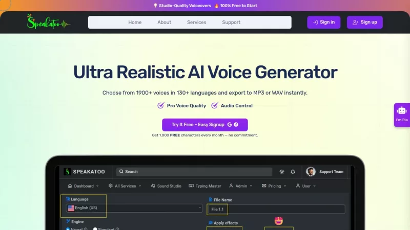 Speakatoo screenshot