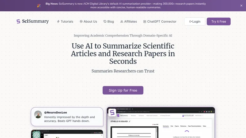 scisummary website
