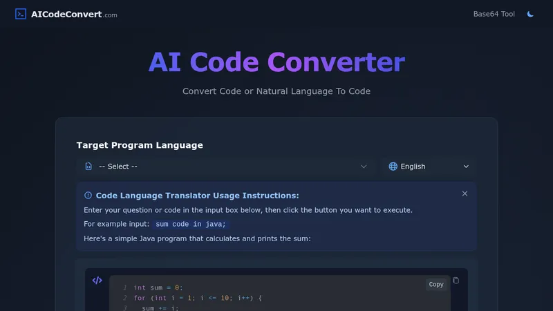 ai code converter website