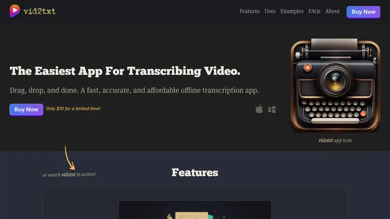 vid2txt website