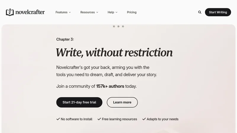 novelcrafter website