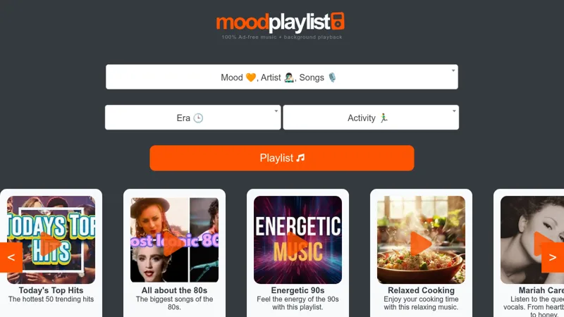 moodplaylist website