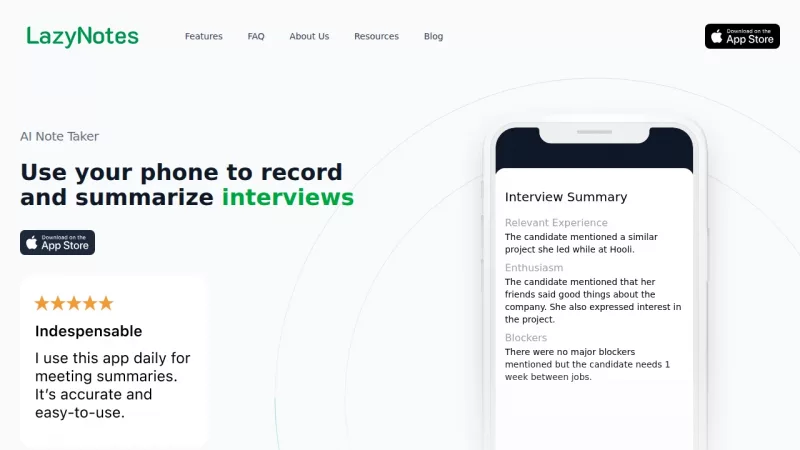 LazyNotes AI Note Taker for iPhone screenshot