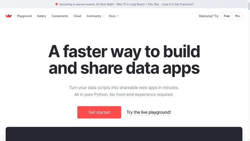 streamlit website