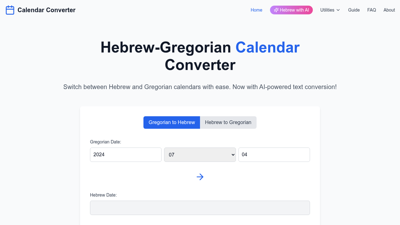 calendar converter website