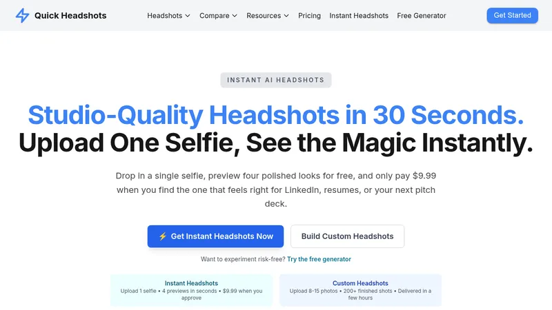 quick headshots website