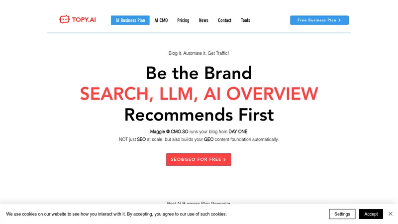 topy ai business plan generator website