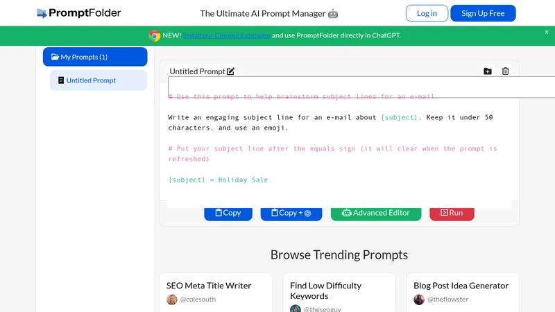 promptfolder website