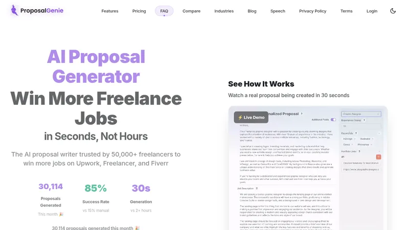 proposal genie website