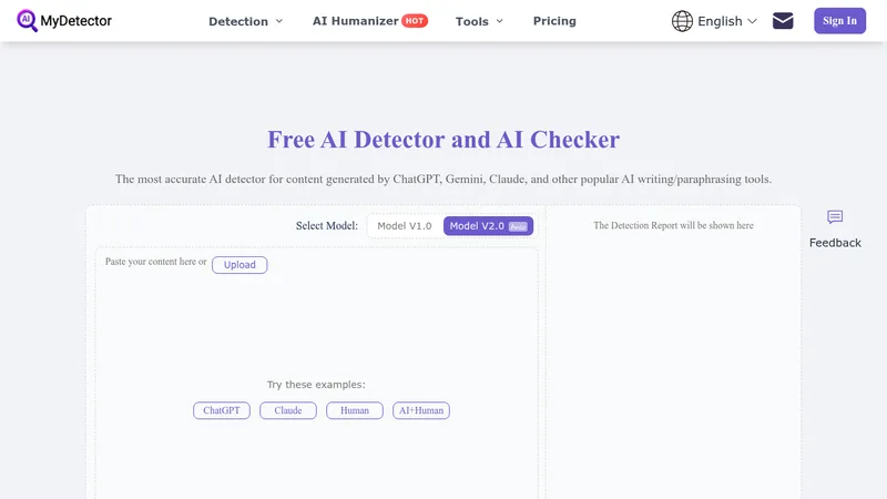 mydetector ai detector website