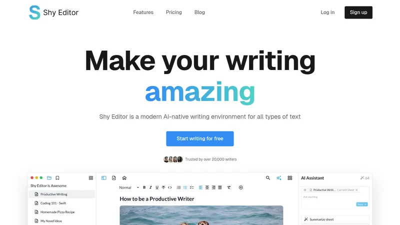 shy editor website