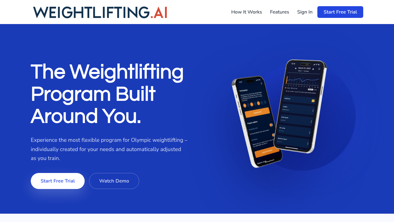 weightlifting.ai website