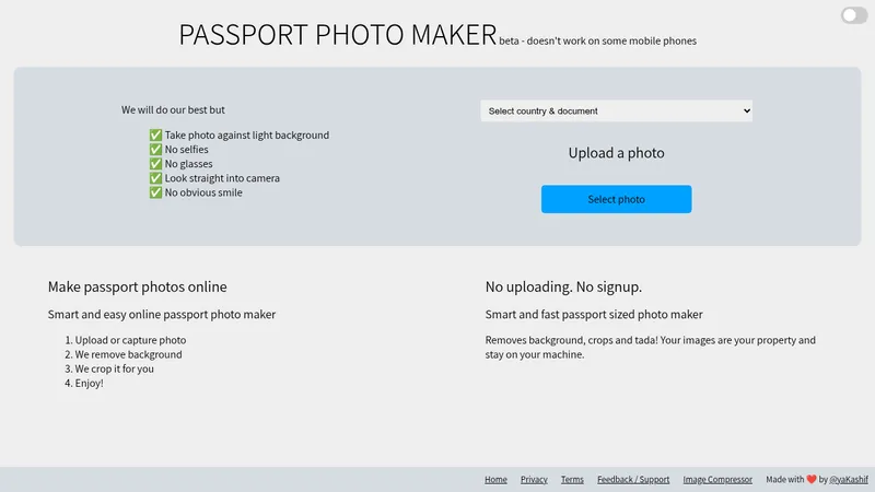passport photo maker website
