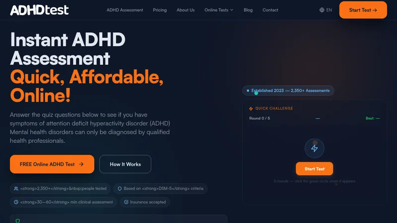 adhd test website