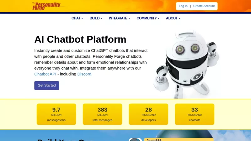 Personality Forge AI Chatbot Platform screenshot