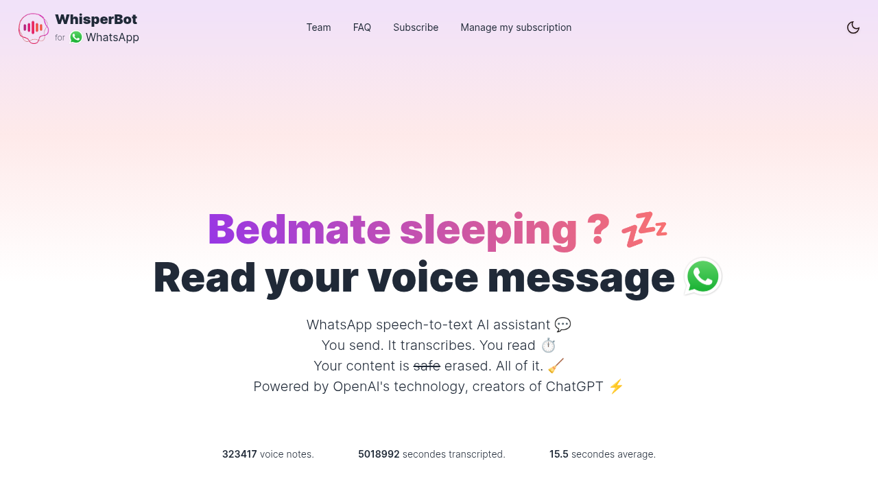 whisperbot website